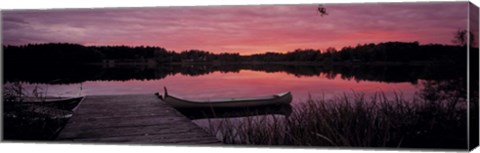 Framed Canoes Lake Yxtaholm Sweden Print