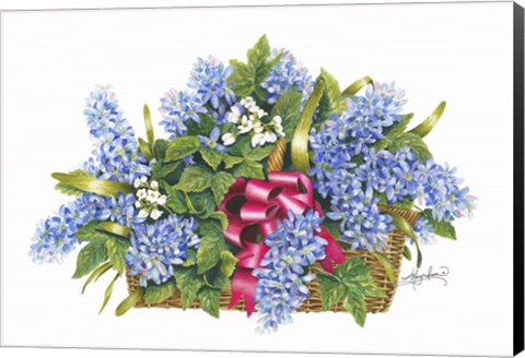 Framed Basket of Blue Print