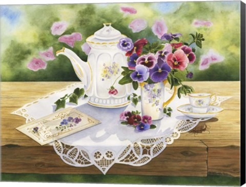 Framed Victorian Tea in the Garden Print