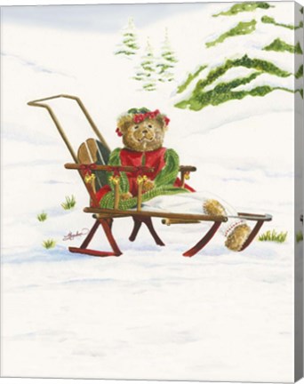 Framed Bears Sleigh Ride Print