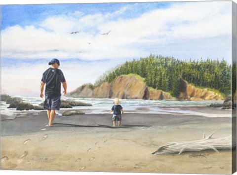 Framed Footsteps in the Sand Print