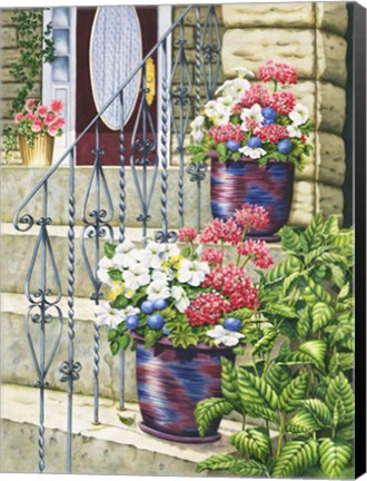 Framed Butchart Gardens Steps Print