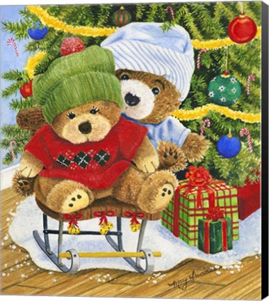 Framed Teddy Bear Christmas Print