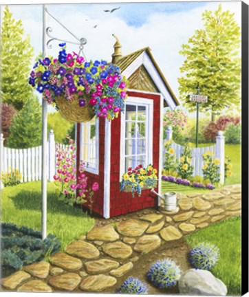 Framed Langley Garden Shed Print
