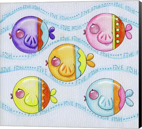 Framed Five Fish Print