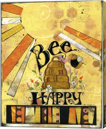 Framed Bee Hive Happ Print