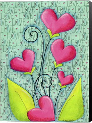Framed Heart Bouquet Print