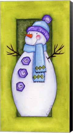Framed Holiday Wishes Snowman Print