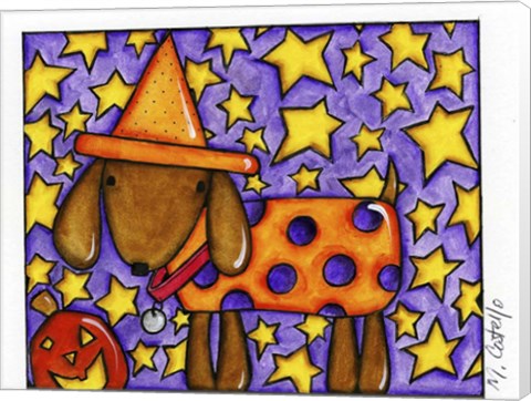 Framed Halloween Dog Print