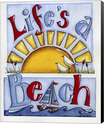 Framed Life&#39;s a Beach Print
