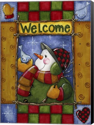Framed Woodland Snowman Print