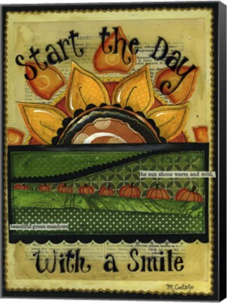 Framed Start the Day with a Smile Print