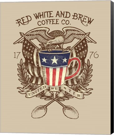 Framed Red, White &amp; Brew Print