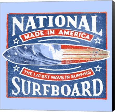 Framed National Surfboard Print