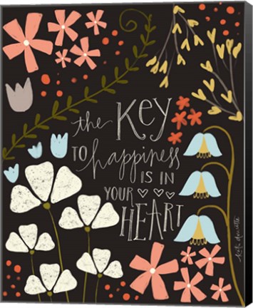 Framed Key to Happiness Print