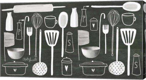 Framed Kitchen Utensils Print