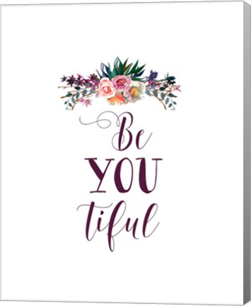 Framed BeYouTiful Dark Florals Print