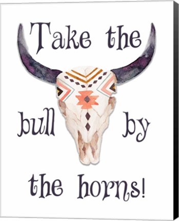 Framed Bull by the Horns Print