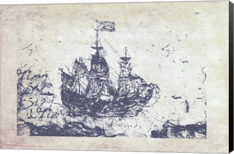 Framed Navy Frigate I Print