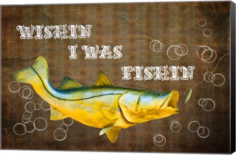 Framed Wishin I Was Fishin II Print