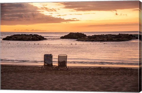 Framed Sunset on The Beach II Print