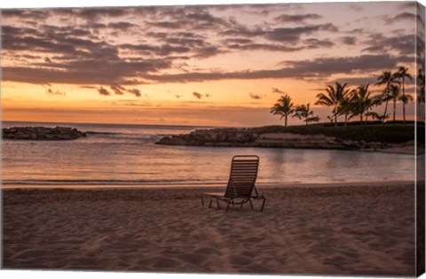 Framed Sunset on The Beach Print