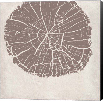 Framed Tree Stump Taupe Reverse Print
