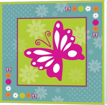 Framed Butterflies and Blooms Lively XII Print