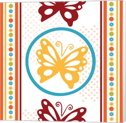 Framed Butterflies and Blooms Playful IX Print