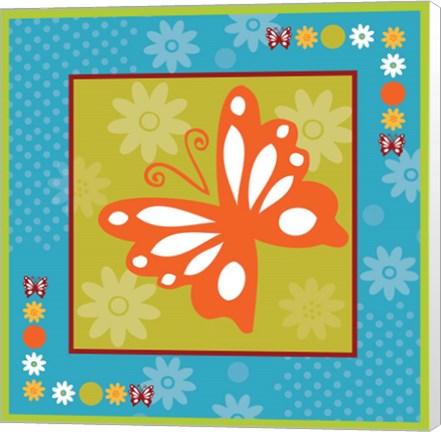 Framed Butterflies and Blooms Playful XII Print