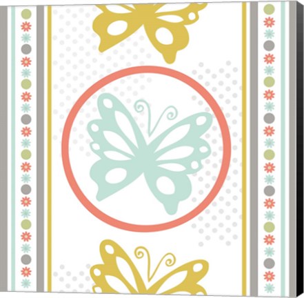 Framed Butterflies and Blooms Tranquil IX Print