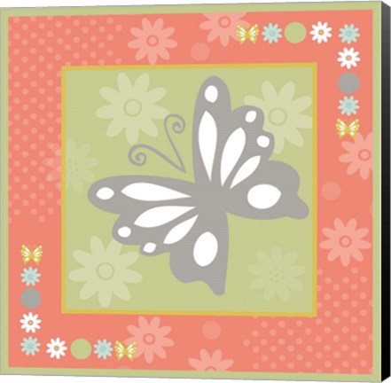 Framed Butterflies and Blooms Tranquil XII Print