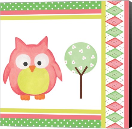 Framed Hoot Pink VI Print