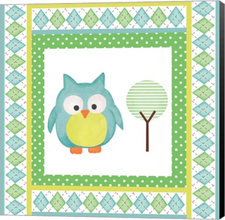 Framed Hoot Blue VIII Print