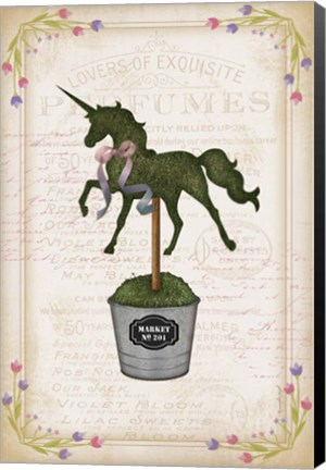 Framed Topiary Unicorn I Print