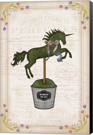 Framed Topiary Unicorn II Print