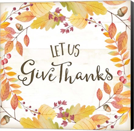 Framed Let Us Give Thanks Print