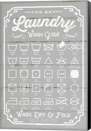 Framed Laundry Wash Guide Print