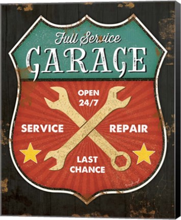 Framed Full Service Garage Print