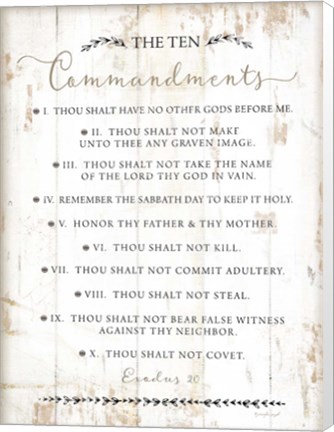 Framed Ten Commandments Print