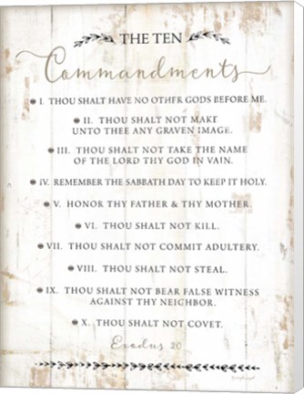 Framed Ten Commandments Print