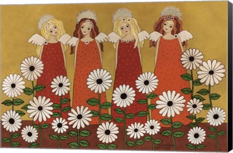 Framed Angels Ana Daisies Print