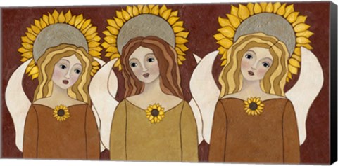 Framed Angels And Sunflowers Print