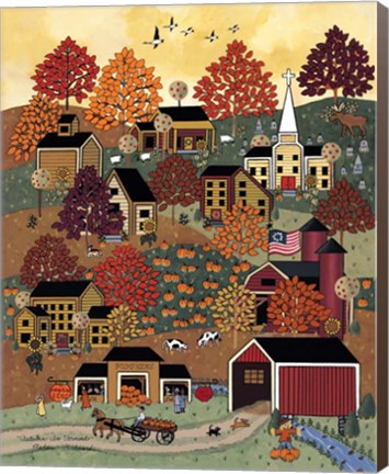 Framed Autumn In Vermont Print