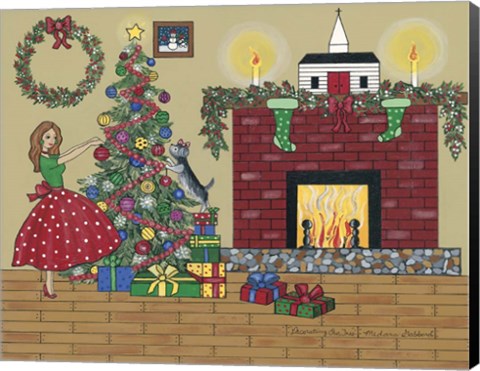Framed Decorating Our Tree Print