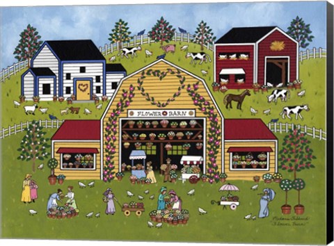 Framed Flower Barn Print