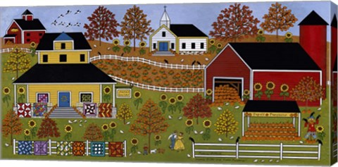 Framed Mamas Quilts And Papas Pumpkins Print