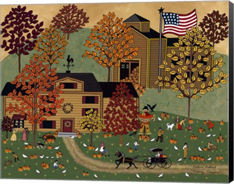 Framed Picking Pumpkins Print