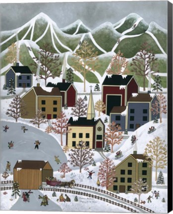 Framed Playing In The Snow Print