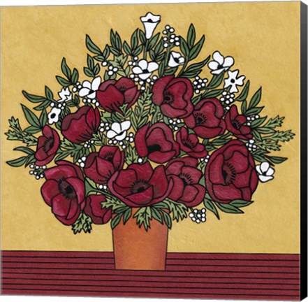 Framed Poppy Bouquet Print